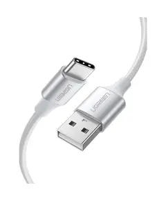 USB კაბელი UGREEN US288 (60133), USB-A 2.0 to Type-C Cable Nickel Plating Aluminum Braid, 2m, White - Primestore.ge