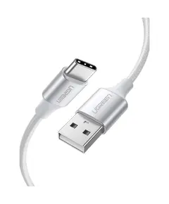 USB cable UGREEN US288 (60131), USB-A 2.0 to Type-C Cable Nickel Plating Aluminum Braid, 1m, White
