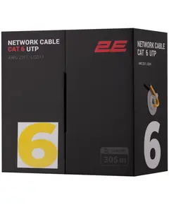 ქსელის კაბელი 2E CAT 6 UTP, 305m, AWG 23/1, LSZH-1 305M/Easy pull box packing | yellow - Primestore.ge