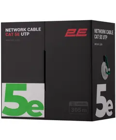 ქსელის კაბელი 2E CAT 5e UTP, 305m, AWG 24/1, LSZH 305M/Easy pull box packin  | green - Primestore.ge