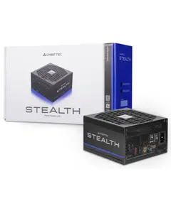 კვების ბლოკი CHIEFTEC PSU Stealth (1200W), >92%, 80+ Platinum, 135mm FDB, 1xMB 24pin(20+4), 2xCPU 8pin(4+4), 2xMolex, 10xSATA, 3xPCIe 8pin(6+2), 2xPCIe GEN5 16pin, Fully Modular - Primestore.ge