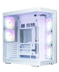 კომპიუტერის ქეისი Zalman PC case P60 without PSU, 2xUSB3.0, 1x Type C, 3x120мм ARGB Reverse, 2x120мм ARGB, VGA 435мм, LCS ready, Curved Tempered Glass, Dual Chamber, ATX, white - Primestore.ge