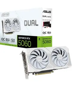 ვიდეო დაფა ASUS Graphic Card GeForce RTX 5060 8GB GDDR7 OC DUAL-RTX5060-O8G-WHITE - Primestore.ge