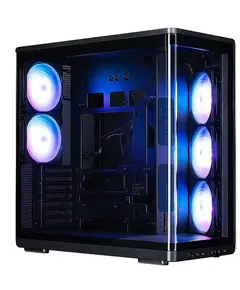კომპიუტერის ქეისი Zalman PC case P60 without PSU, 2xUSB3.0, 1x Type C, 3x120мм ARGB Reverse, 2x120мм ARGB, VGA 435мм, LCS ready, Curved Tempered Glass, Dual Chamber, ATX, black - Primestore.ge
