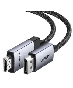 ვიდეო კაბელი UGREEN DP119 (25491), 4K, DisplayPort to HDMI, 3m, Grey/Black - Primestore.ge
