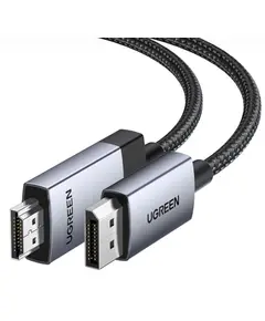 ვიდეო კაბელი UGREEN DP119 (15773), 4K, DisplayPort to HDMI, 1m, Grey/Black - Primestore.ge