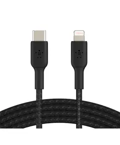 BELKIN Lightning to USB-C Cable Braided, 2M, Black