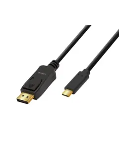 კაბელი Logilink UA0335 4K/60Hz USB Type-C 3.2 Gen1 to DP Cable Black 1.8m - Primestore.ge