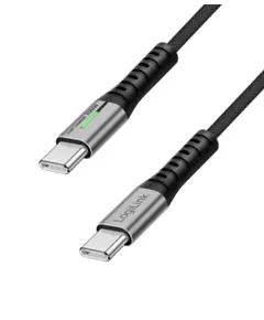 კაბელი Logilink CU0433 4K/60Hz USB Type-C Gen2x2 100W 20Gbps LED Metal Black 1.5m - Primestore.ge
