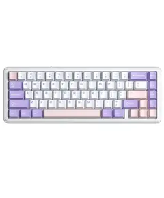 კლავიატურა AULA F65 Wireless Mechanical Keyboard Pink/White/Purple (Nimbus switch) - Primestore.ge