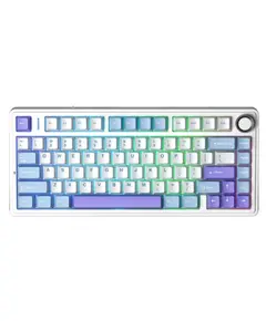კლავიატურა AULA F75 Wireless Mechanical Keyboard Gradient White/Blue/Purple (Star Vector Switch) - Primestore.ge