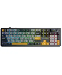 კლავიატურა AULA F108 PRO Tri-Mode RGB Mechanical Keyboard Gray/Yellow (Reaper Switch) - Primestore.ge