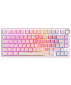 კლავიატურა Royal Kludge RKR75-PM-XH RGB Mechanical Keyboard, Cream Switch, Hot Swappable, Wired, USB, Pink Melody - Primestore.ge