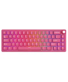 კლავიატურა Royal Kludge RKR65-BR-XH RGB Mechanical Keyboard, Cream Switch, Hot Swappable, Wired, USB, Berry Red - Primestore.ge