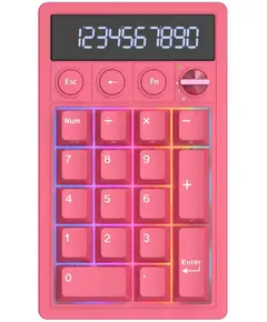 კლავიატურა Royal Kludge RKM20-BR-YXZ RGB Mechanical Numpad, Violet Switch, Hot Swappable, Wireless, Type-C, Bluetooth, 2.4GHz, Berry Red - Primestore.ge