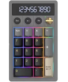 კლავიატურა Royal Kludge RKM20-PT-YXZ RGB Mechanical Numpad, Violet Switch, Hot Swappable, Wireless, Type-C, Bluetooth, 2.4GHz, Phantom - Primestore.ge