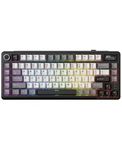 კლავიატურა Royal Kludge RKL75-KB-XW RGB Mechanical Keyboard, Beige Switch, Hot Swappable, Wireless, Type-C, Bluetooth, 2.4GHz, Knight Black - Primestore.ge