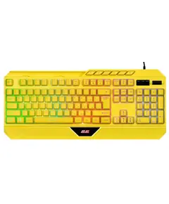 კლავიატურა 2E GAMING Membrane keyboard KG315 110key, USB-A, EN/RU, RGB, yellow - Primestore.ge