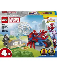 ლეგო LEGO Constructor Spidey Spidey on his Motorcycle vs. Rhino - Primestore.ge