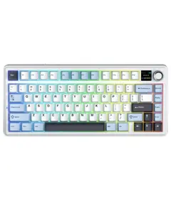 კლავიატურა AULA F75MAX Gasket Wireless Mechanical Keyboard White/Blue/Purple (Reaper Switch) - Primestore.ge