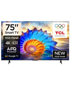 ტელევიზორი TCL 75V6D Google TV 4K HDR10 WiFi5 BT5.2 Dolby Audio 15W 300X300 - Primestore.ge