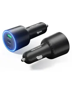 მანქანის დამტენი Vention FFPB0 2xUSB-C/USB-A (100W+65W+30W) Car Charger Black - Primestore.ge
