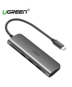 ადაპტერი UGREEN CM136 (50209) USB Type C to HDMI + USB 3.0*3 + PD Power Converter  - Primestore.ge