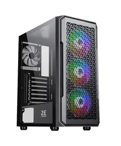 ქეისი 2E G338 HEXAGON, Mid-Tower, ARGB, Gaming PC Case, Black - Primestore.ge