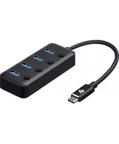 USB ჰაბი 2E Adepter USB-C to 4xUSB3.0 A Hub with switch, 0.25m  - Primestore.ge