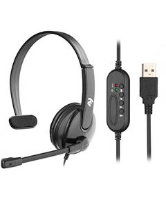 Headphones 2E CH12MU, Mono Headphones, Wired, USB, Black
