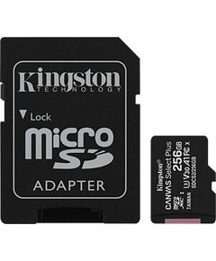 მეხსიერების ბარათი Kingston 256GB microSDXC C10 UHS-I R100/W85MB/s Canvas Select Plus + SD  - Primestore.ge