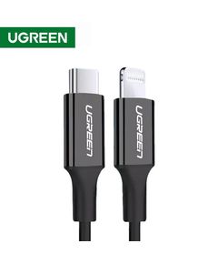 USB-C კაბელი UGREEN 60751 USB-C to Lightning Cable M/M Nickel Plating ABS Shell 1m (Black)  - Primestore.ge