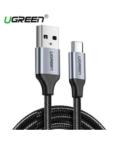 USB კაბელი Ugreen US288 (60126) UGREEN USB 2.0 A to Type C Cable Nickel Plating Aluminum Braid 1m (Black)  - Primestore.ge