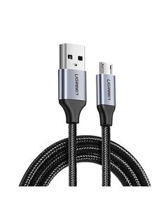 USB კაბელი UGREEN US290 (60146) USB 2.0 A to Micro USB Cable Nickel Plating Aluminum Braid 1m (Black)  - Primestore.ge