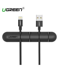 Cable Manager UGREEN LP114 (30762) Cable organizer 2 Pack silicone usb cable winder flexible cable control cable with clips holder for mouse headphones Black