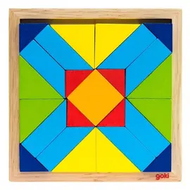 ასაწყობი ხის ფაზლი Goki The wooden puzzle The world of shapes - rectangle 57572-4  - Primestore.ge