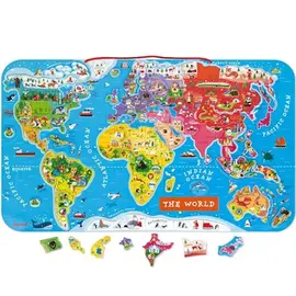 სათამაშო საგანმანათლებლო რუკა Janod Magnetic world map Janod English J05504  - Primestore.ge