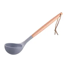 სილიკონის ჩამჩა Ardesto Soup Ladle Midori, silicone, wood  - Primestore.ge