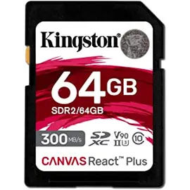 მეხსიერების ბარათი kingston Canvas React Plus SDR2/64GB  - Primestore.ge