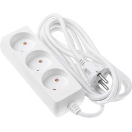 Extension cable 2E power strip 3XCEE7/17, 2G*1.0мм, 1.8м, white