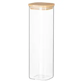 ქილა Ardesto Jar Fresh, 1300 ml, square, glass, bamboo  - Primestore.ge