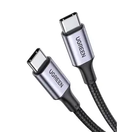 USB კაბელი UGREEN US316 (70427) USB Type-C to Type-C 100W PD Fast Charging Cable, 1m, Black  - Primestore.ge