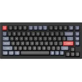 კლავიატურა Keychron Q1 QMK Custom HotSwappable Gateron Phantom Red Switch Mechanical Keyboard Full Assembled Carbon Black RGB with Knob Russian Layout - Primestore.ge