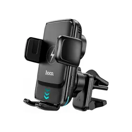მანქანის სამაგრი Hoco S35 Smart alignment wireless charging car holder Black  - Primestore.ge