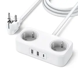 დენის გამანაწილებელი UGREEN CD280 (50683), 30W, 2 Socket, USB-A, USB-C, 1.8m, White  - Primestore.ge
