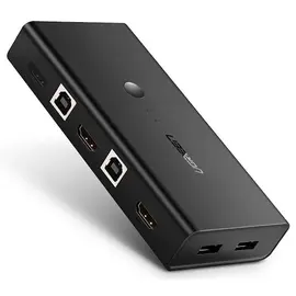 KVM სვიჩი UGREEN CM200 (50744), HDMI 2 IN 1 KVM Switcher, 4K*2K@30HZ, Black  - Primestore.ge