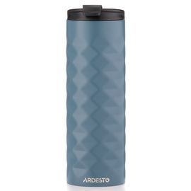 თერმოსი Ardesto Travel mug Bright City 400 ml, stainless steel, dark blue  - Primestore.ge