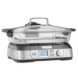 ორთქლსახარში Cuisinart STM1000E, 1800W, 5L, Electric Glass Steamer, Black/Silver - Primestore.ge