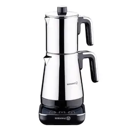 ჩაის დასაყენებელი Korkmaz A850-02 Moderna Electrical Tea pot Set Black/Chrome  - Primestore.ge