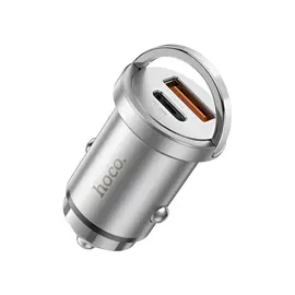 Car charger Hoco NZ10 Handy PD45W+QC3.0 Dual Port 2xUSB-C car charger silver